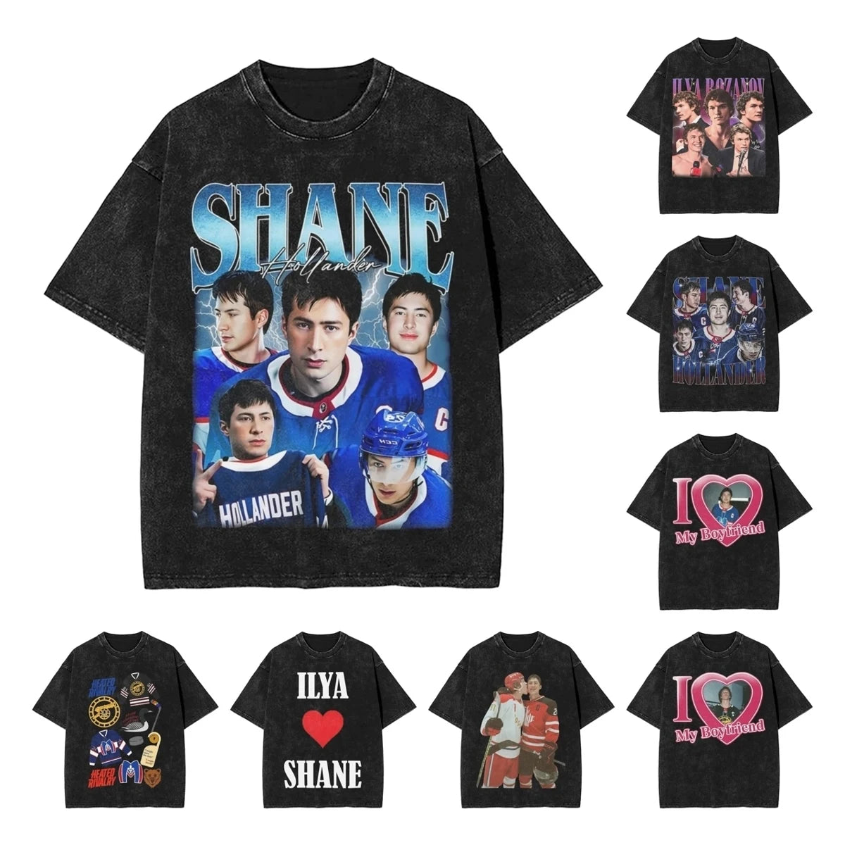 Heated Rivalry Graphic T-Shirt - Shane Hollander & Ilya Rozanov Tee | Book Merch