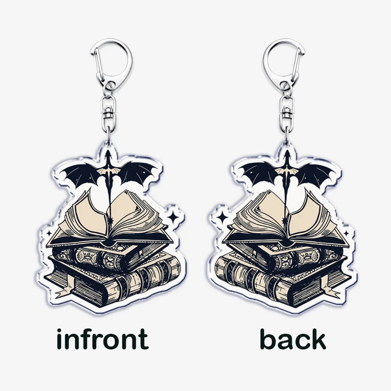Fly or Die Dragon Keychain — Fourth Wing Acrylic Charm