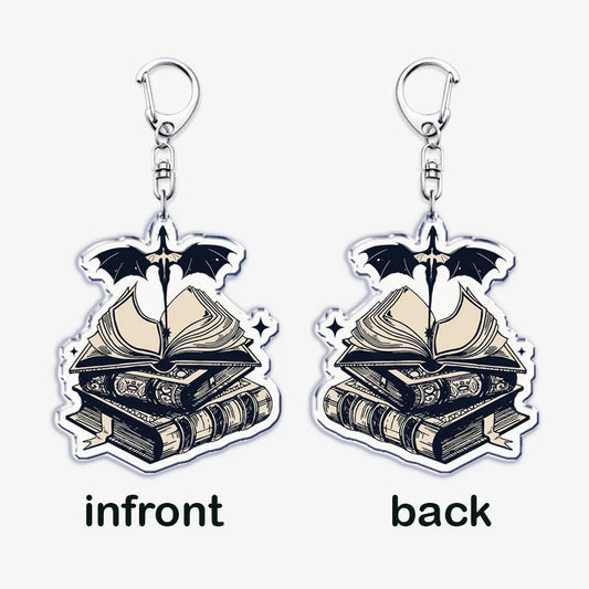 Fly or Die Dragon Keychain — Fourth Wing Acrylic Charm