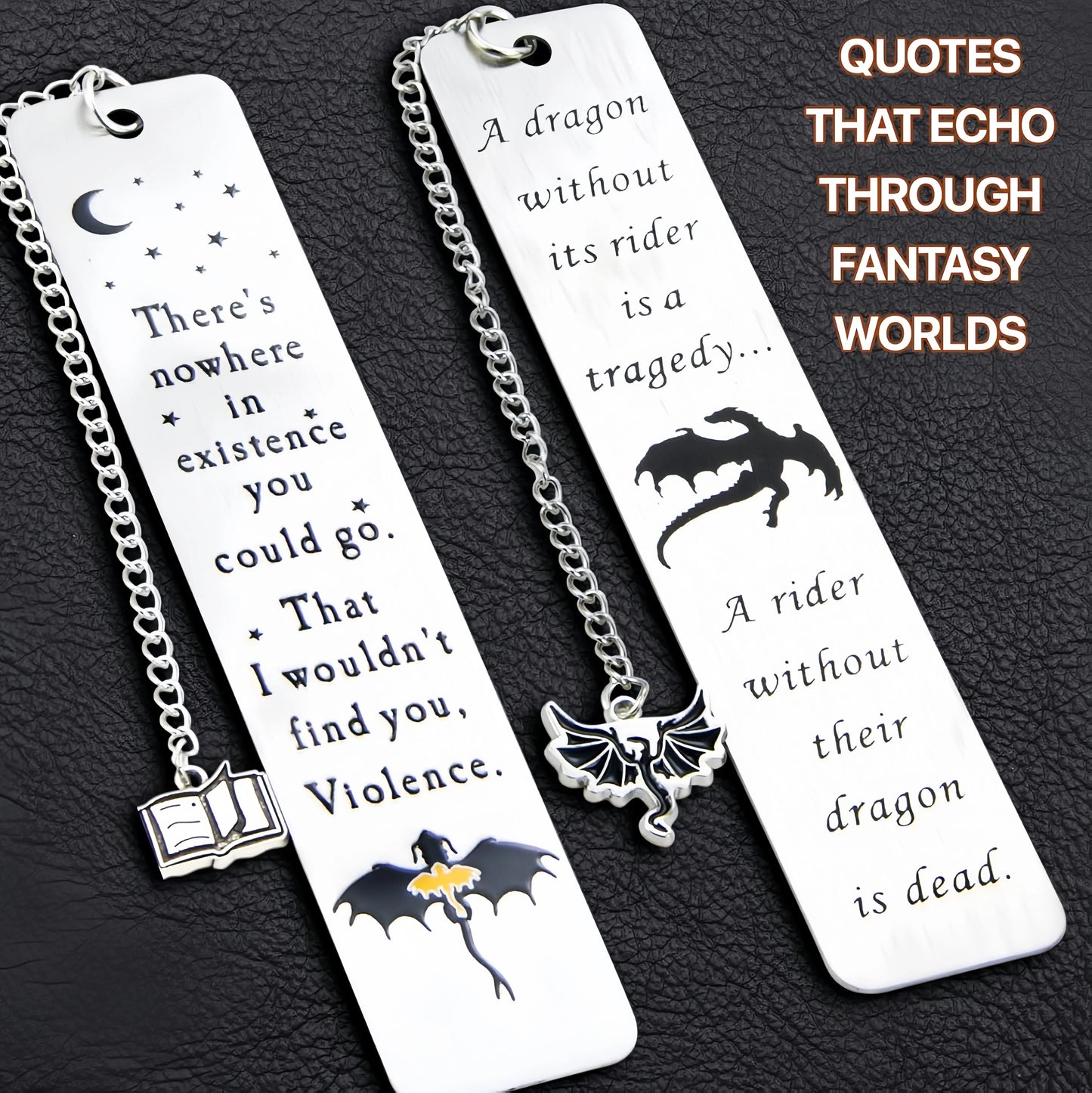 Fourth Wing Metal Bookmark with Fantasy Quotes - Book Lover Gift