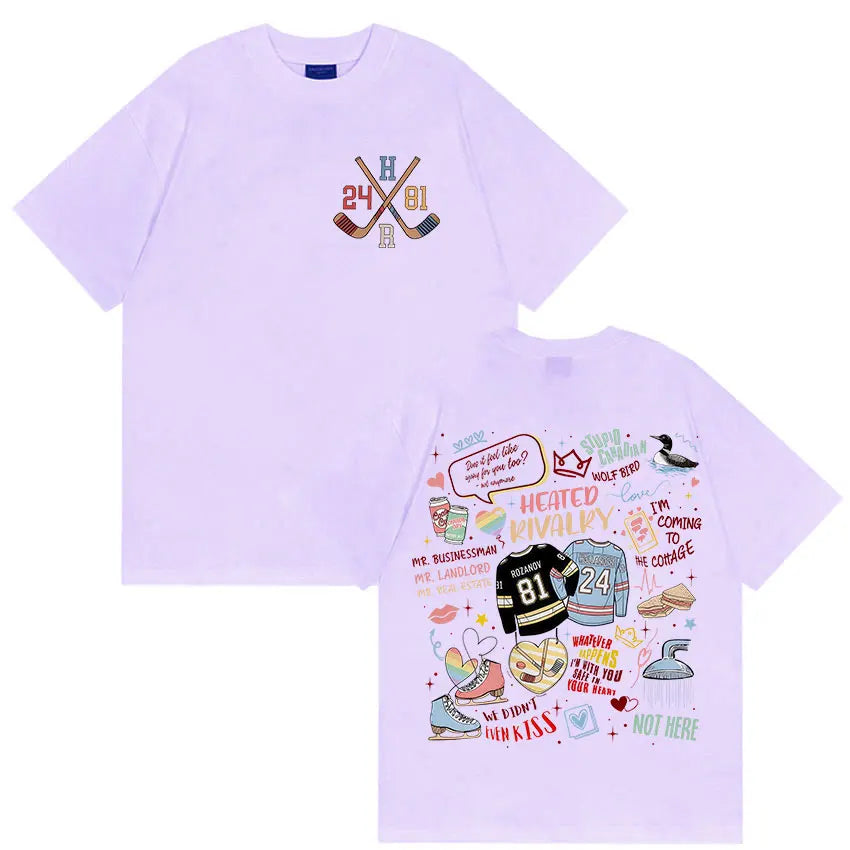 Heated Rivalry Doodle Graphic T-Shirt | Shane Hollander Ilya Rozanov Book Merch Tee