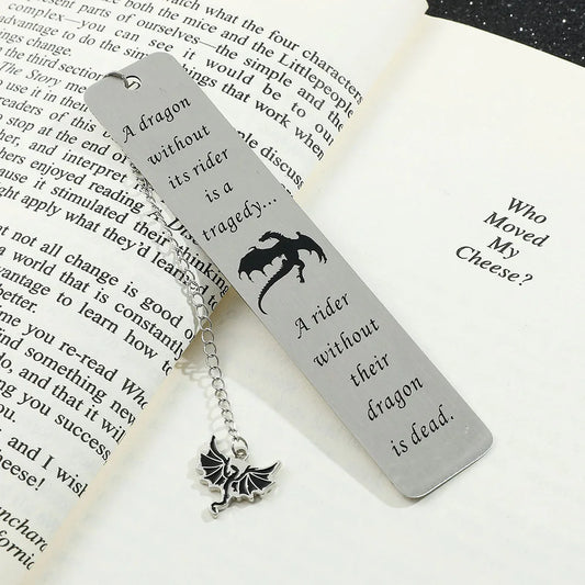Fourth Wing Metal Bookmark with Fantasy Quotes - Book Lover Gift