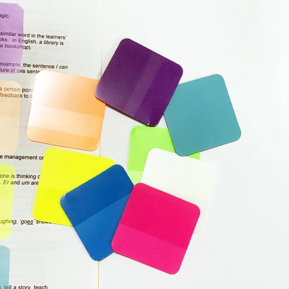 Transparent Sticky Notes for Book Annotation - 160 Sheets | 8 Colours
