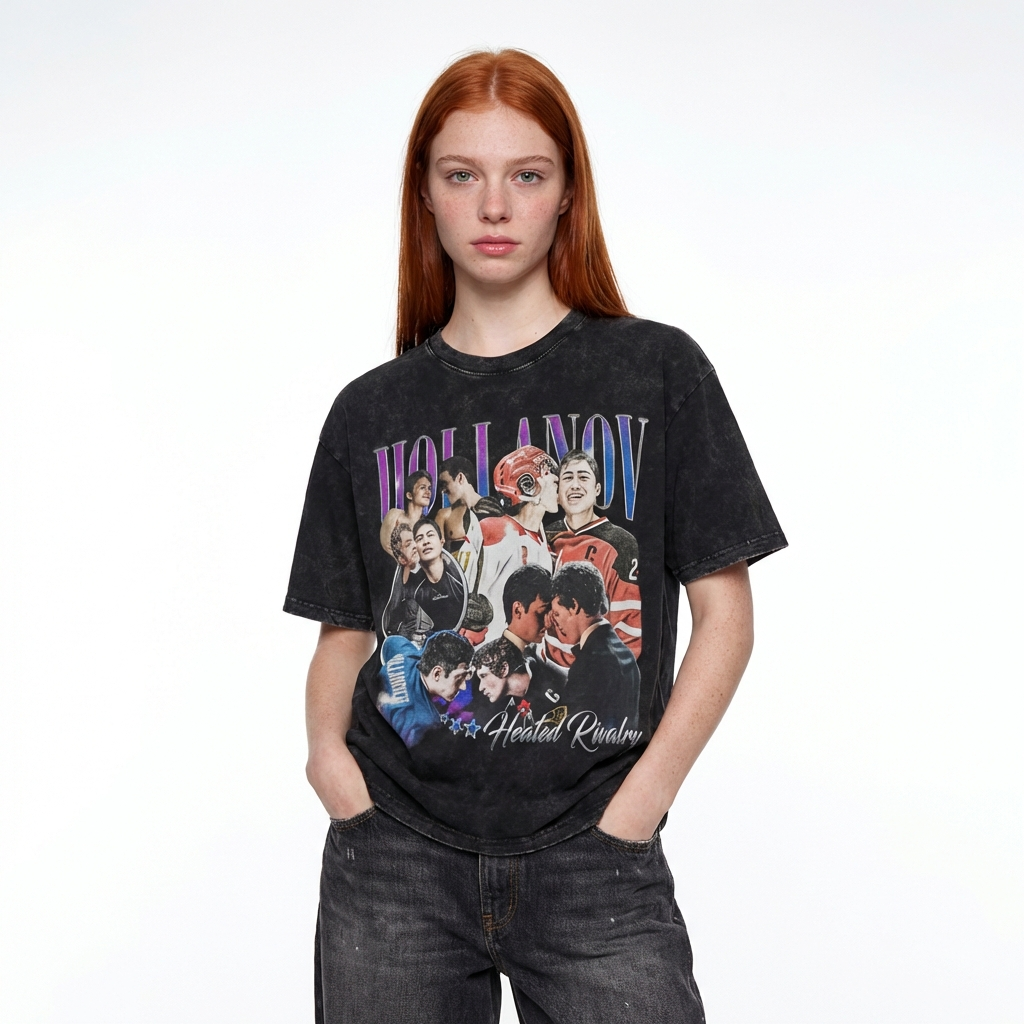 Heated Rivalry Graphic T-Shirt - Shane Hollander & Ilya Rozanov Tee | Book Merch