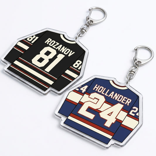 Heated Rivalry Keychain - Mini Jersey Keyrings | Rozanov Hollander 24