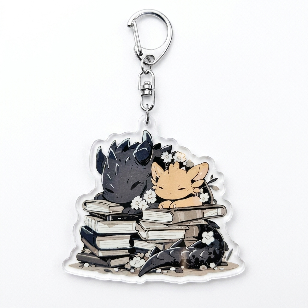 Fly or Die Dragon Keychain — Fourth Wing Acrylic Charm