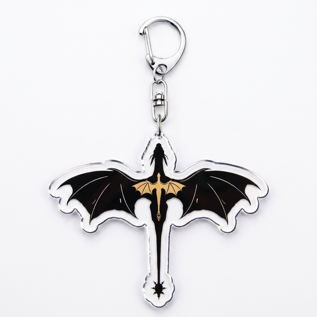 Fly or Die Dragon Keychain — Fourth Wing Acrylic Charm