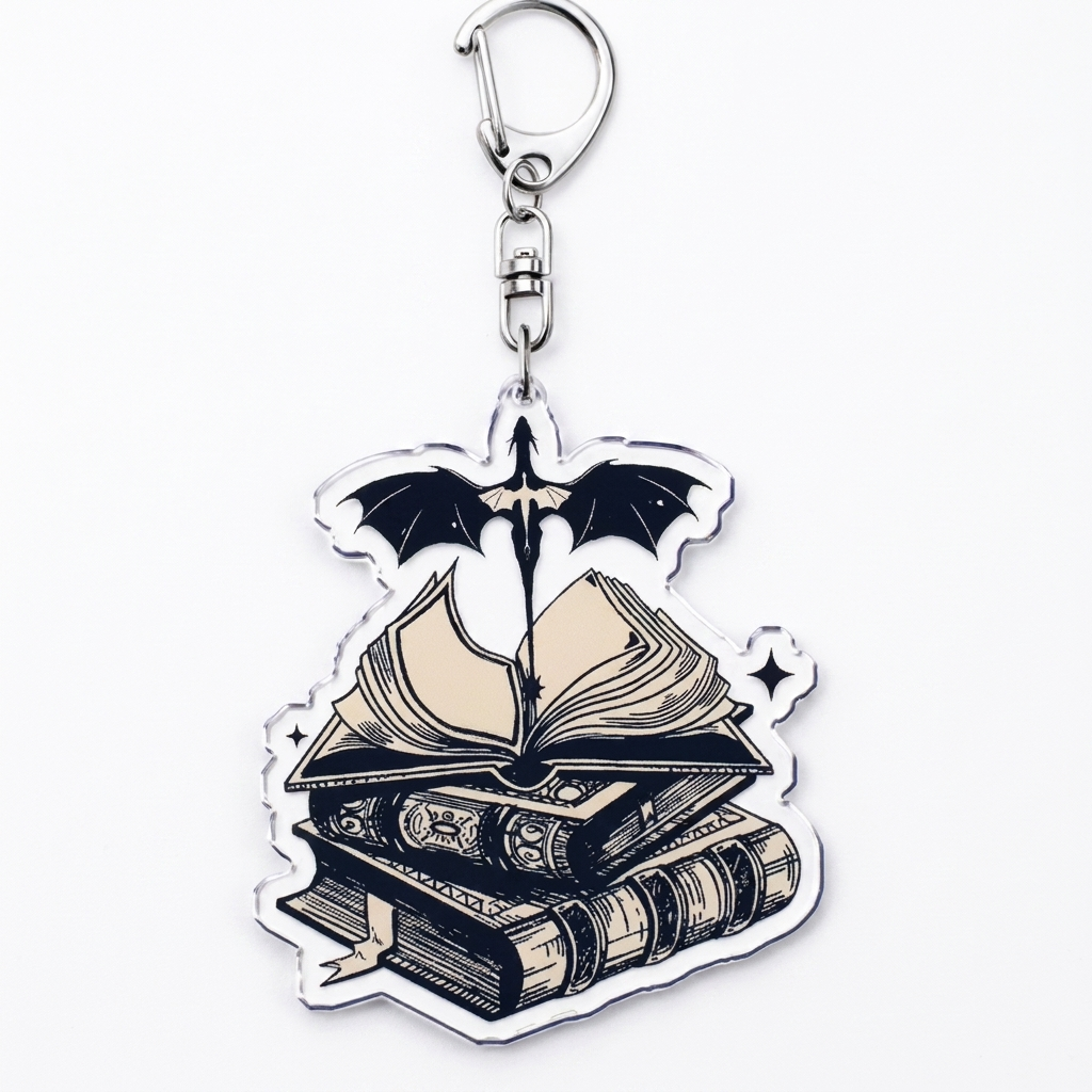 Fly or Die Dragon Keychain — Fourth Wing Acrylic Charm