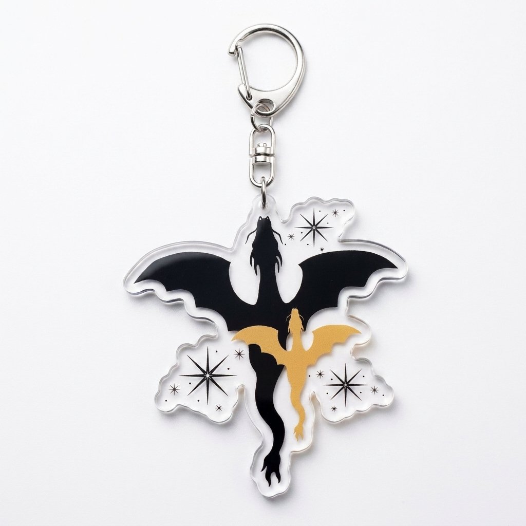 Fly or Die Dragon Keychain — Fourth Wing Acrylic Charm