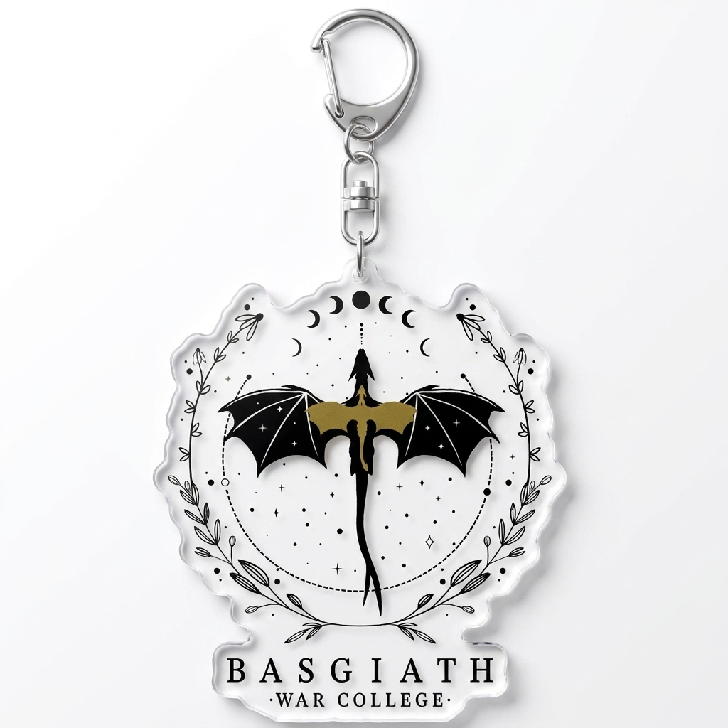 Fly or Die Dragon Keychain — Fourth Wing Acrylic Charm