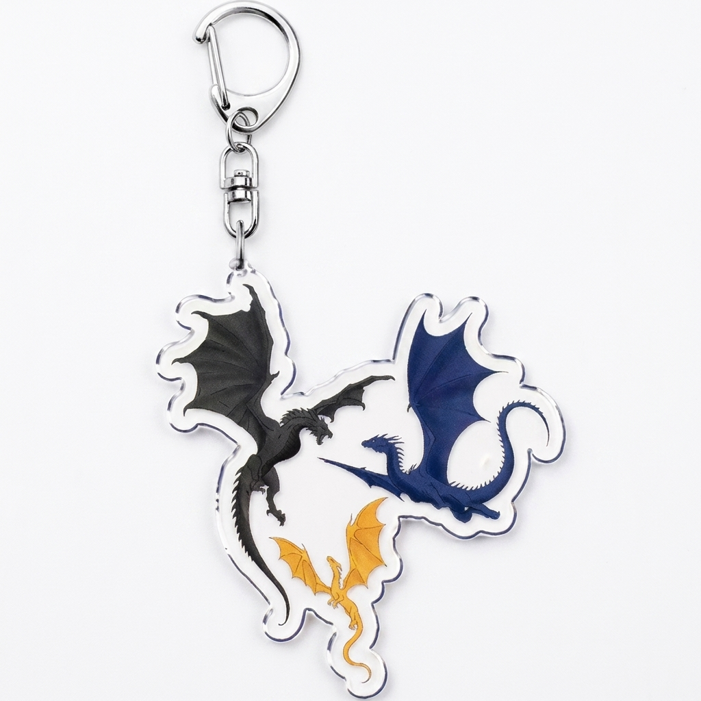 Fly or Die Dragon Keychain — Fourth Wing Acrylic Charm