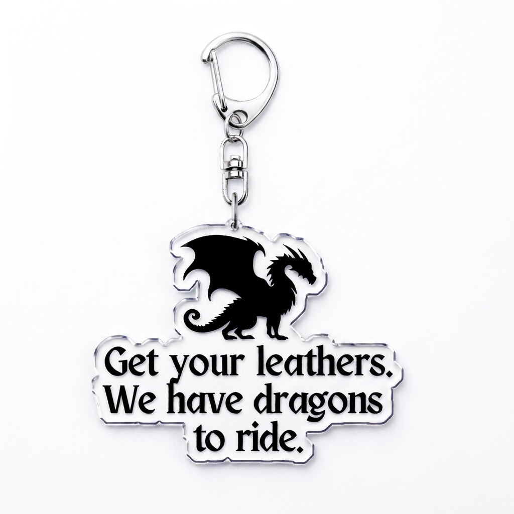 Fly or Die Dragon Keychain — Fourth Wing Acrylic Charm
