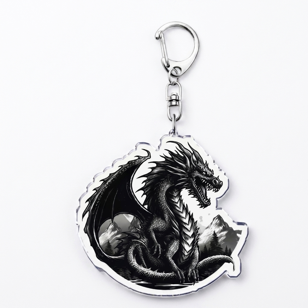 Fly or Die Dragon Keychain — Fourth Wing Acrylic Charm