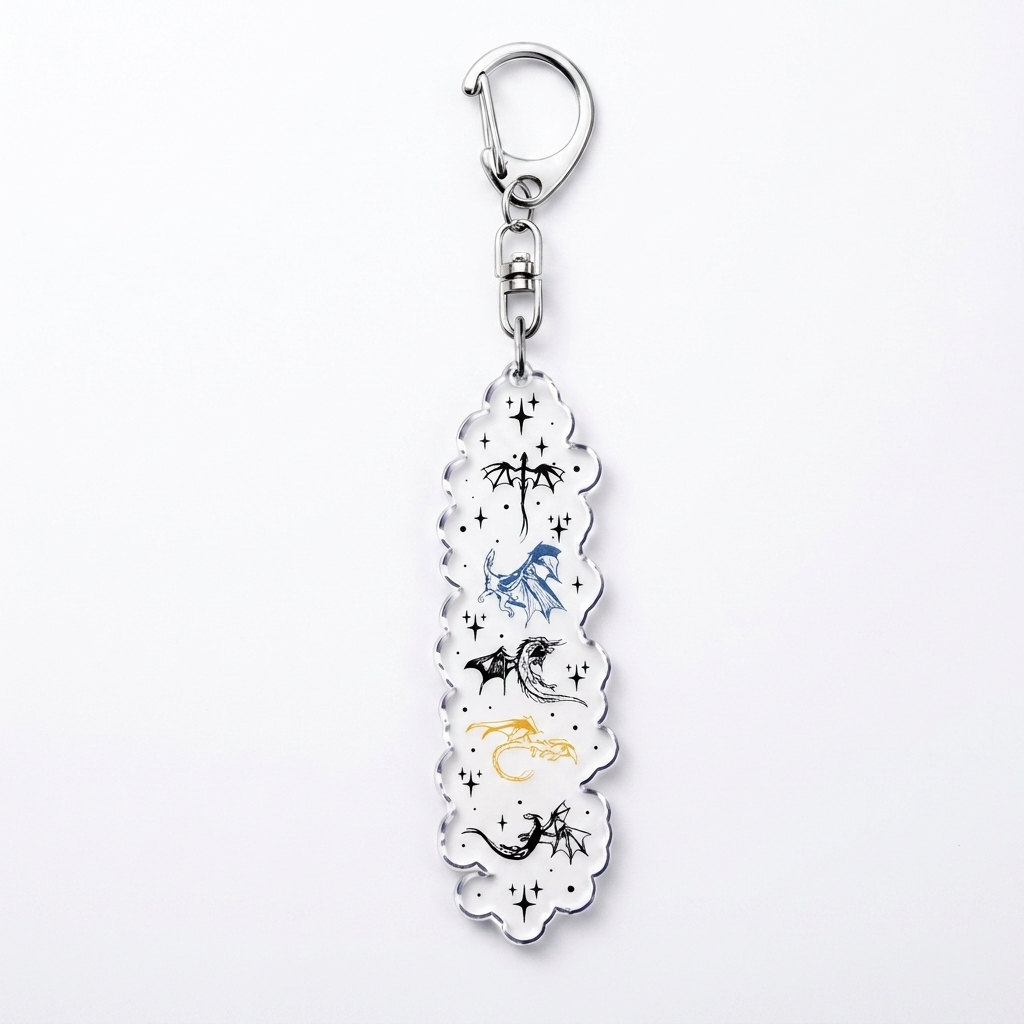 Fly or Die Dragon Keychain — Fourth Wing Acrylic Charm