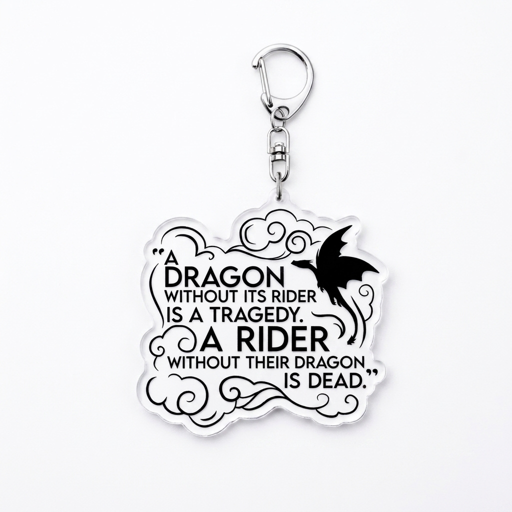 Fly or Die Dragon Keychain — Fourth Wing Acrylic Charm
