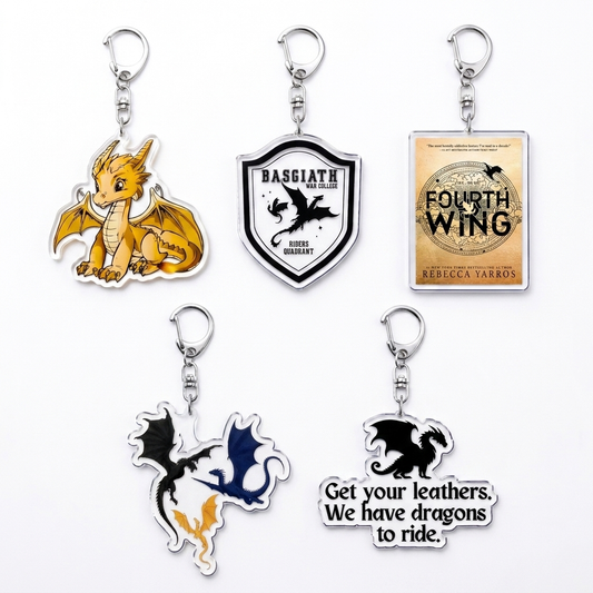 Fly or Die Dragon Keychain — Fourth Wing Acrylic Charm